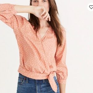 Madewell Tops - Madewell pink wrap printed top Madewell Tops - Madewell pink wrap printed top